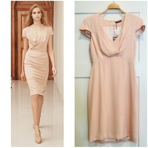 NWT Alexander McQueen Blush Light Pink Midi Shift Dress